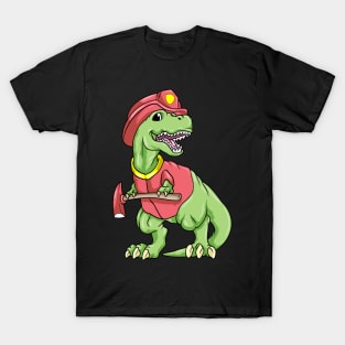 Dinosaur as firefighter with ax T-Shirt